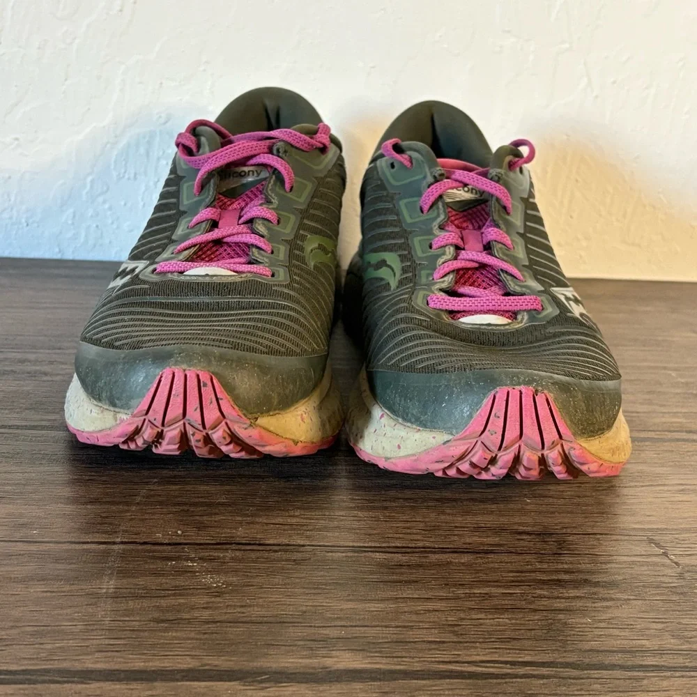 Saucony‎ Pine Green Pink Guide 13 TR Trail Running Shoes Sneakers Womens Sz 12